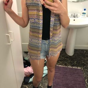 Sheer patterned Liz Claiborne sleeveless top